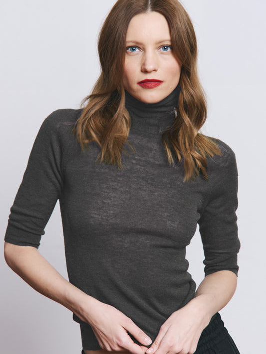 Elbow Sleeve Turtleneck
