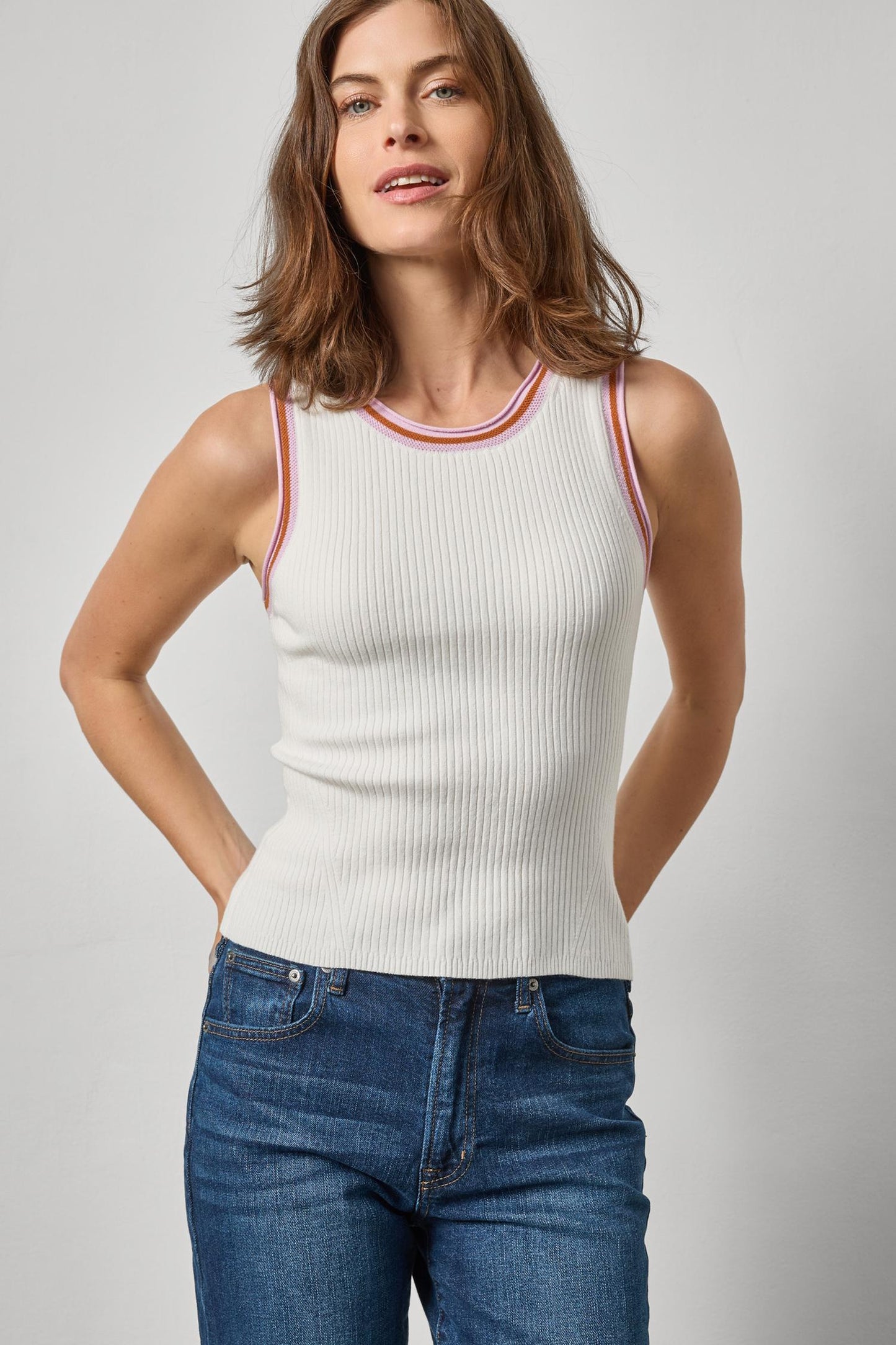 Contrast Trim Knit Tank