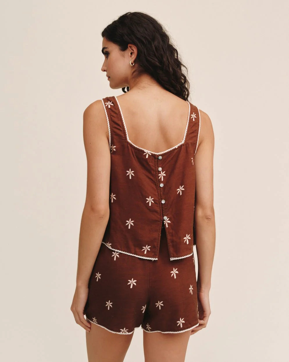 Square Neck Trimmed Tank