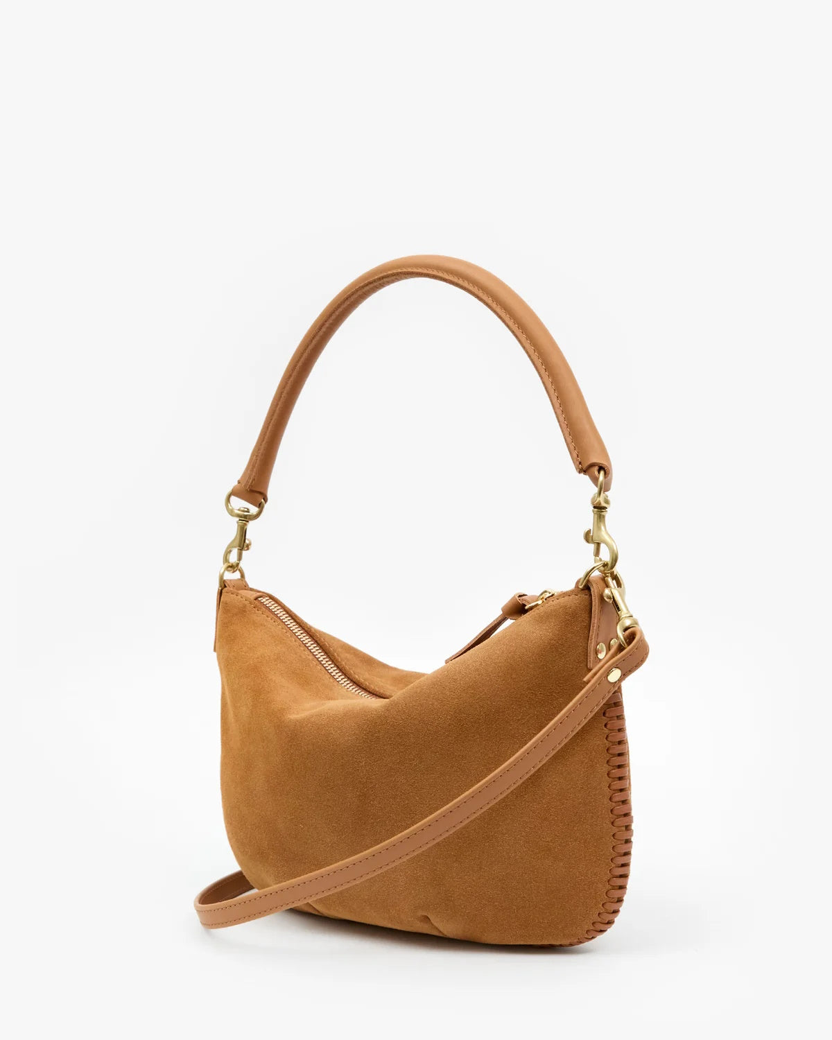 Petit Moyen Messenger in Caramel Suede