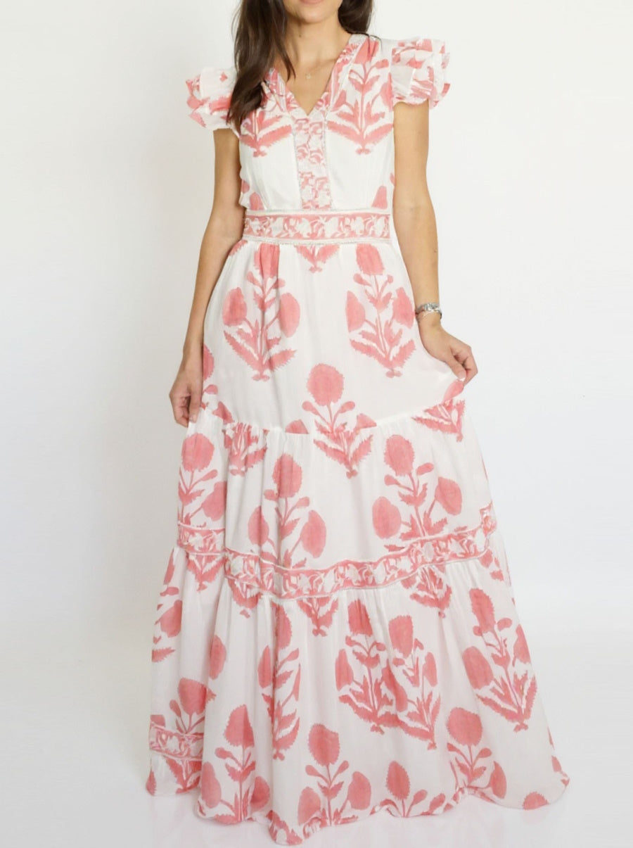 Percy Dress in Buta Pink