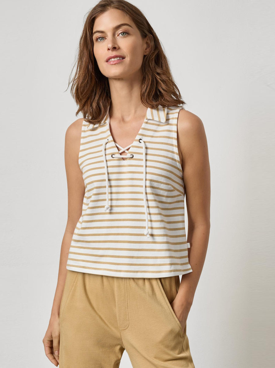 Sleeveless Collared Top
