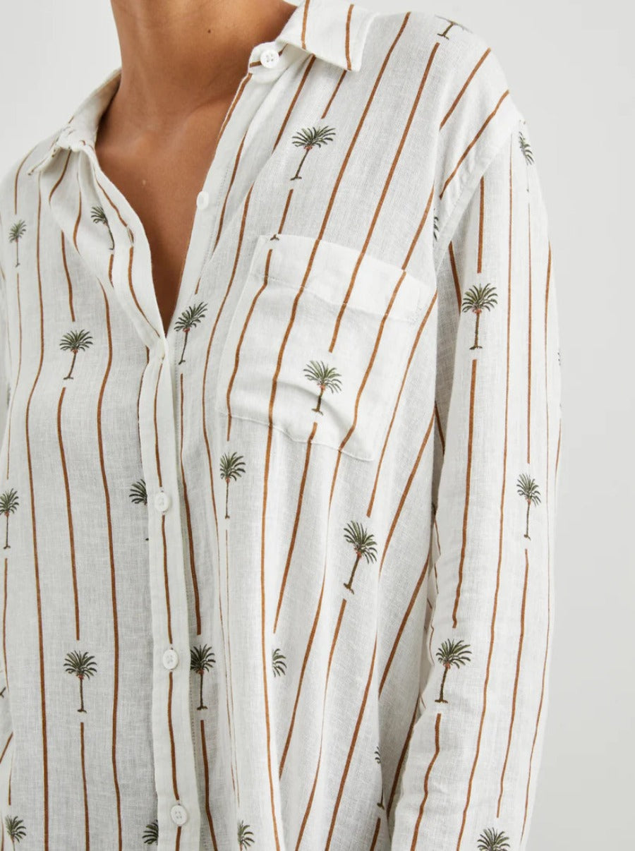 The Charli Shirt in Stripe Palms